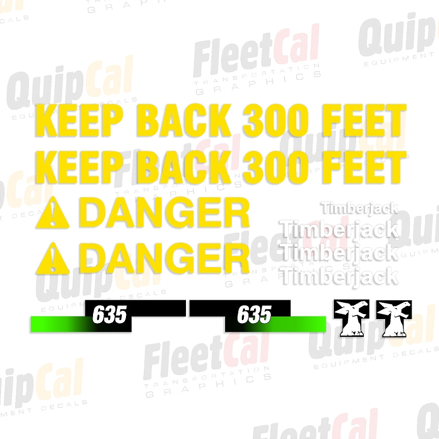 Timberjack 635 Marking Decal Set