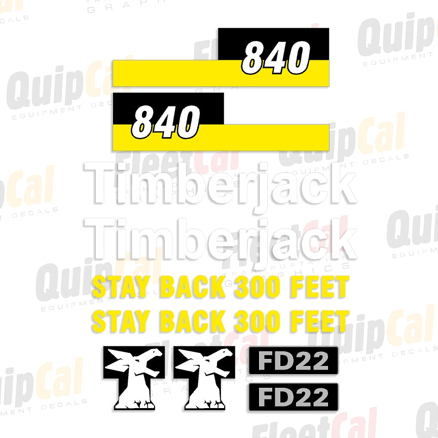 Timberjack 840 Marking Decal Set