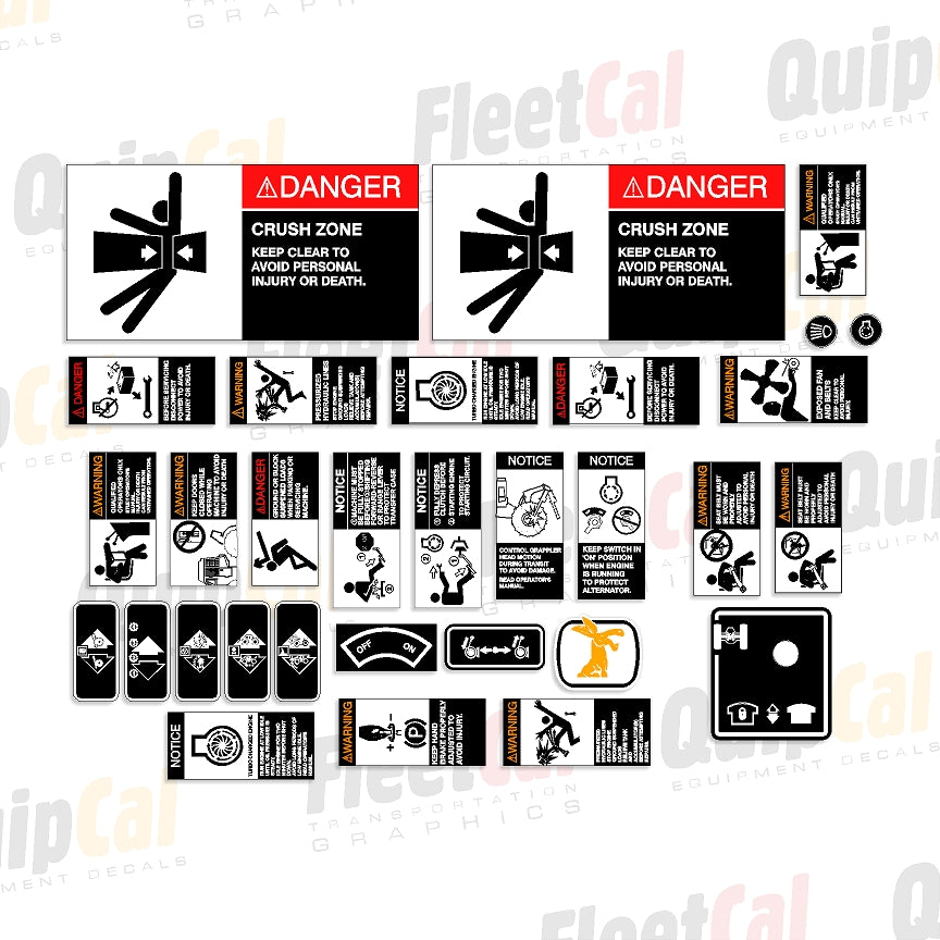 Control Decals Timberjack Skidder Safety and Control Decal Set – Truck and Equipment ...