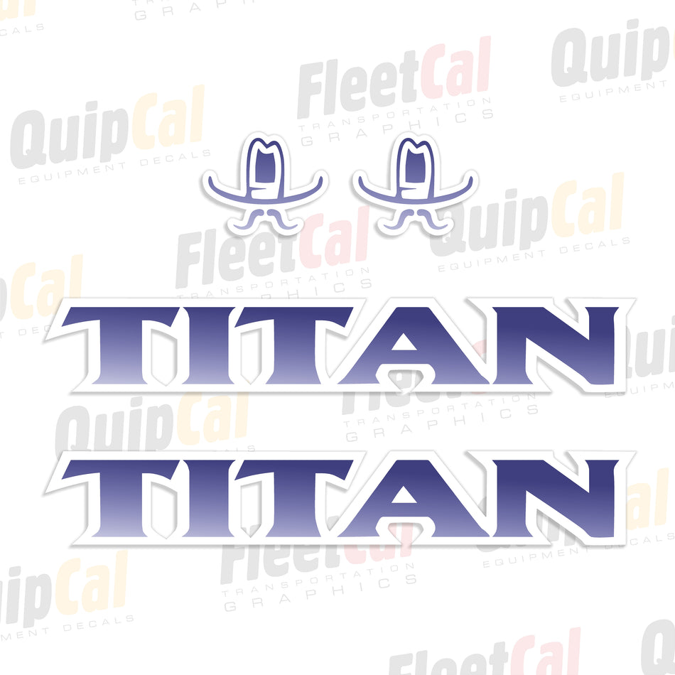 Titan Gooseneck Trailer Decals (Blue Fade - 5.0 inch)