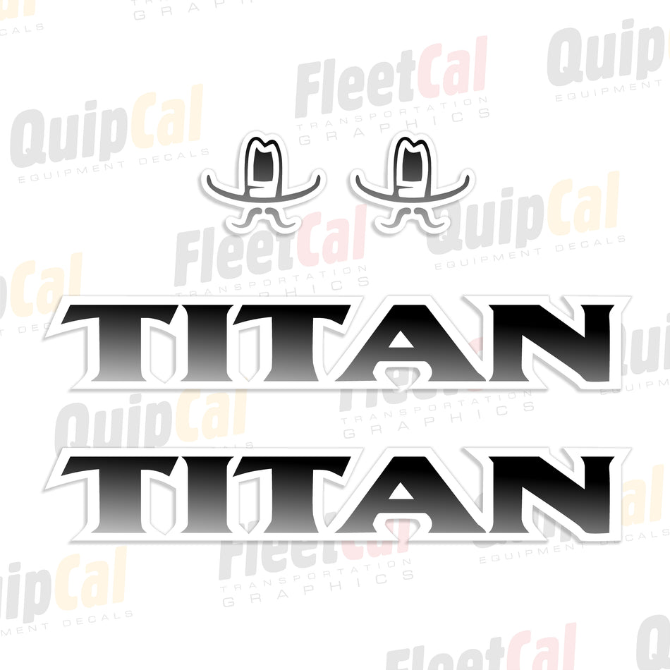 Titan Gooseneck Trailer Decals (Grey Fade - 5.0 inch)