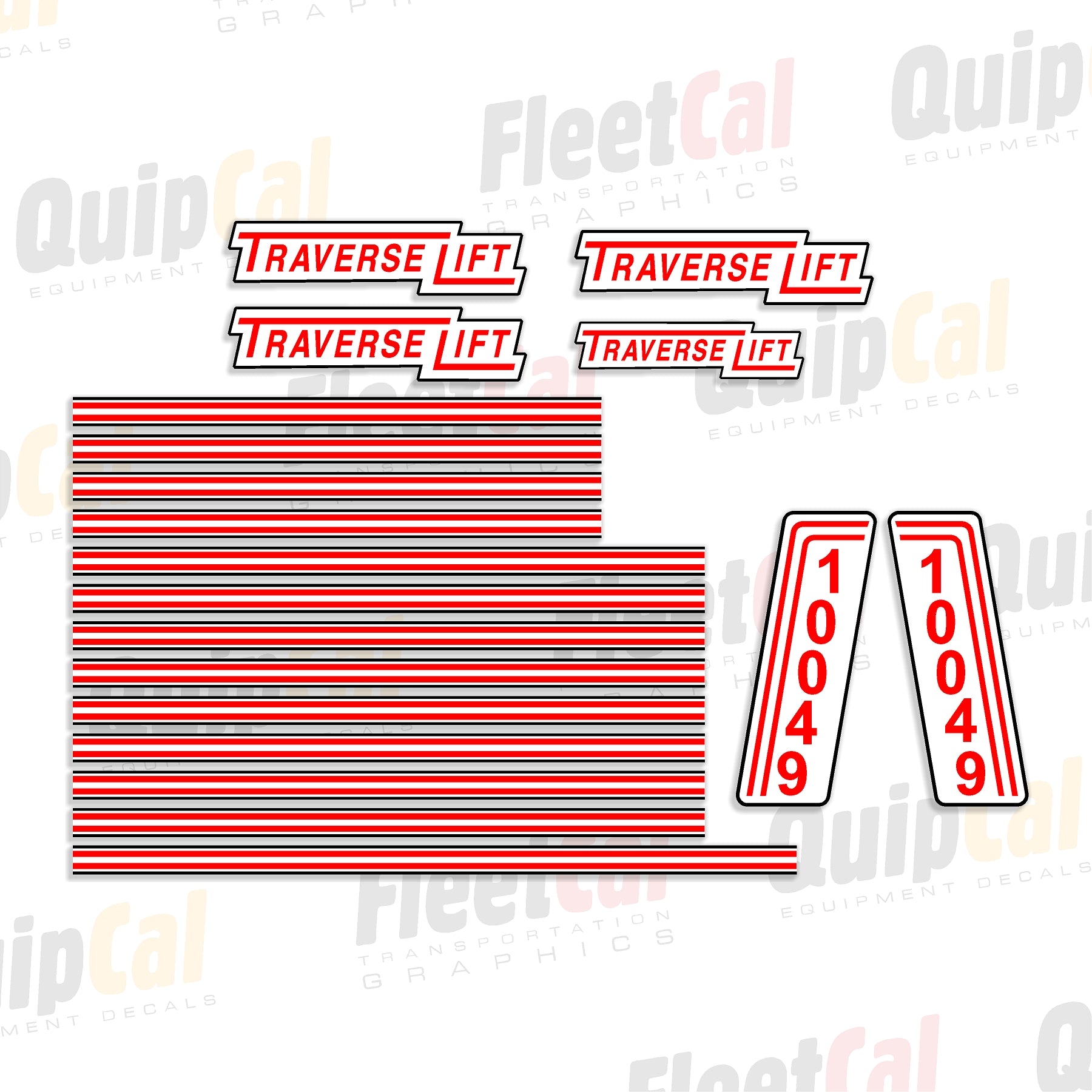 Traverse Lift 10049 Telehandler Marking Decal Set (With Stripe) – Truck ...