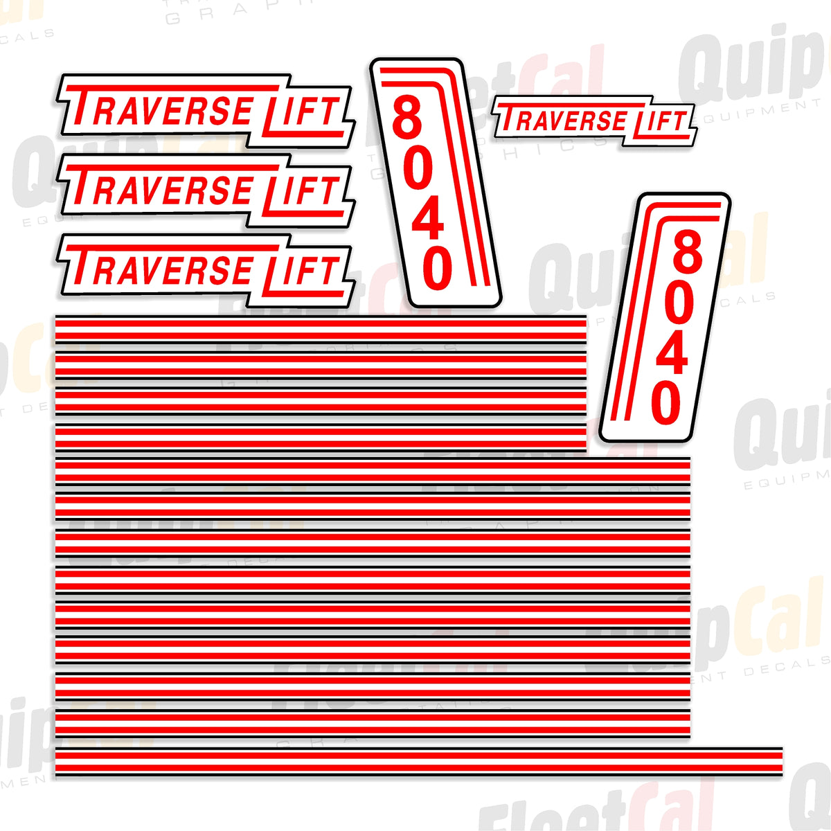 Warning Decals Telehandler Traverse Lift 8040 Telehandler Marking Decal Set (With Stripe) – Truck ...