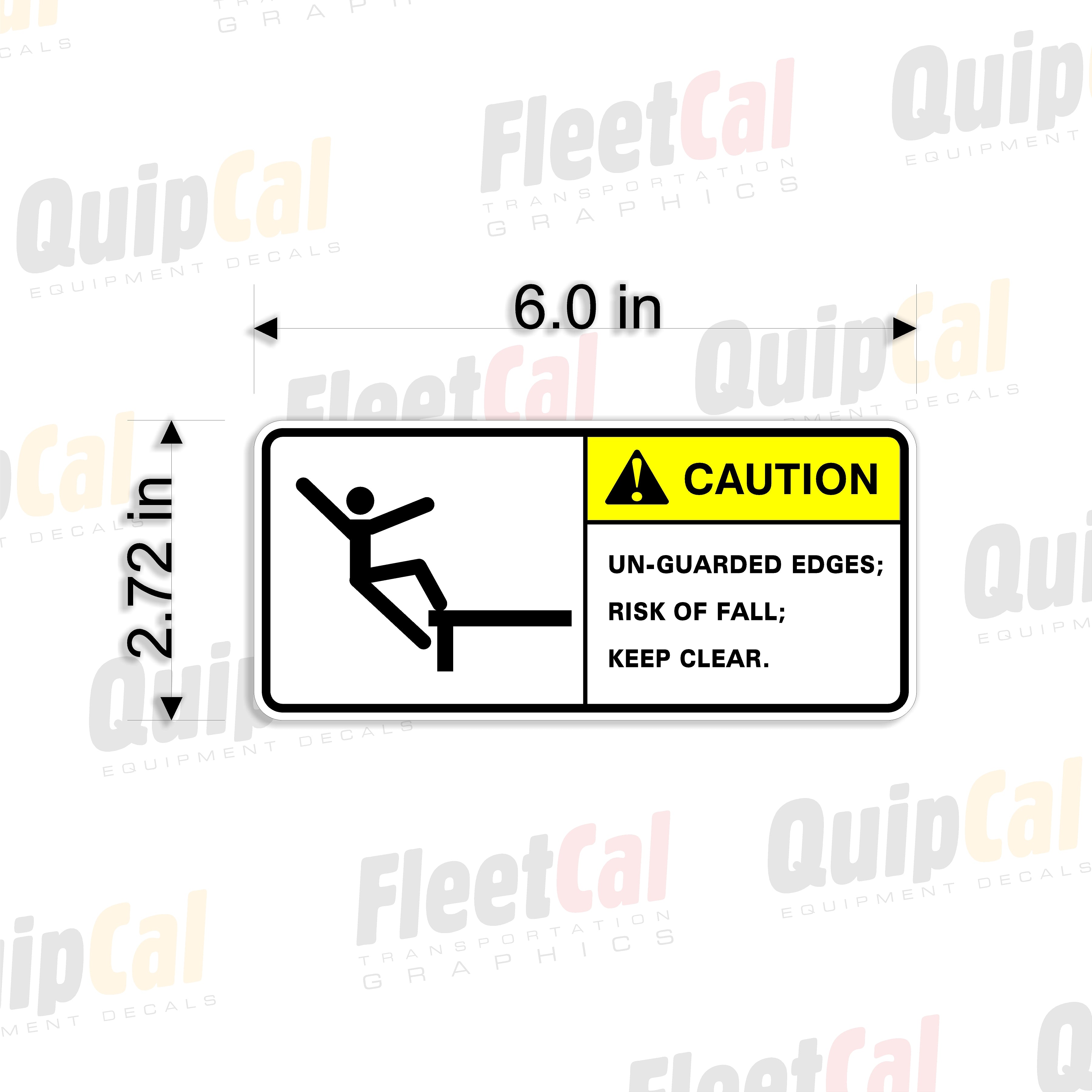 Unprotected Edge - Fall Risk Decals 002 (QTY 10) – Truck and Equipment ...