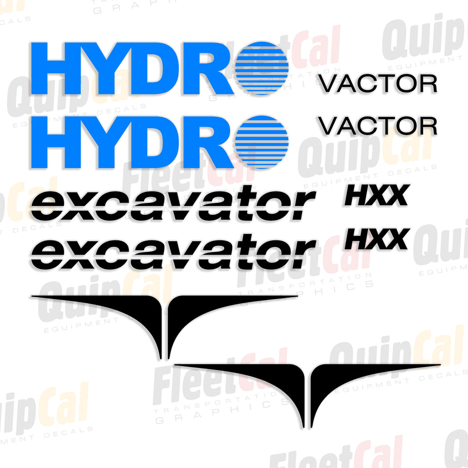 Vactor Hydro Excavator HXX Marking Decal Set