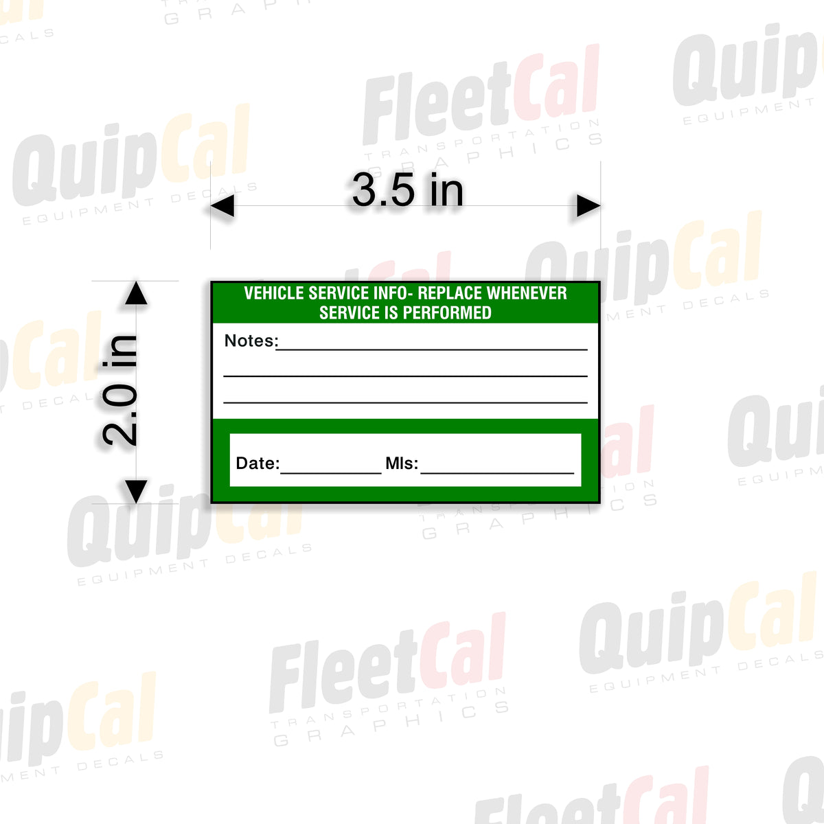 Service Information and Service Due Decal