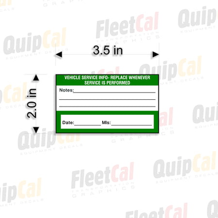 Service Information and Service Due Decal