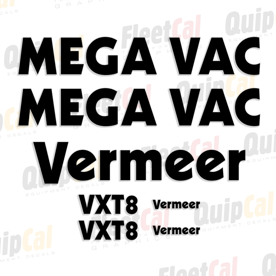 Vermeer VXT8 Mega Vac Vacuum Excavator Decal Set