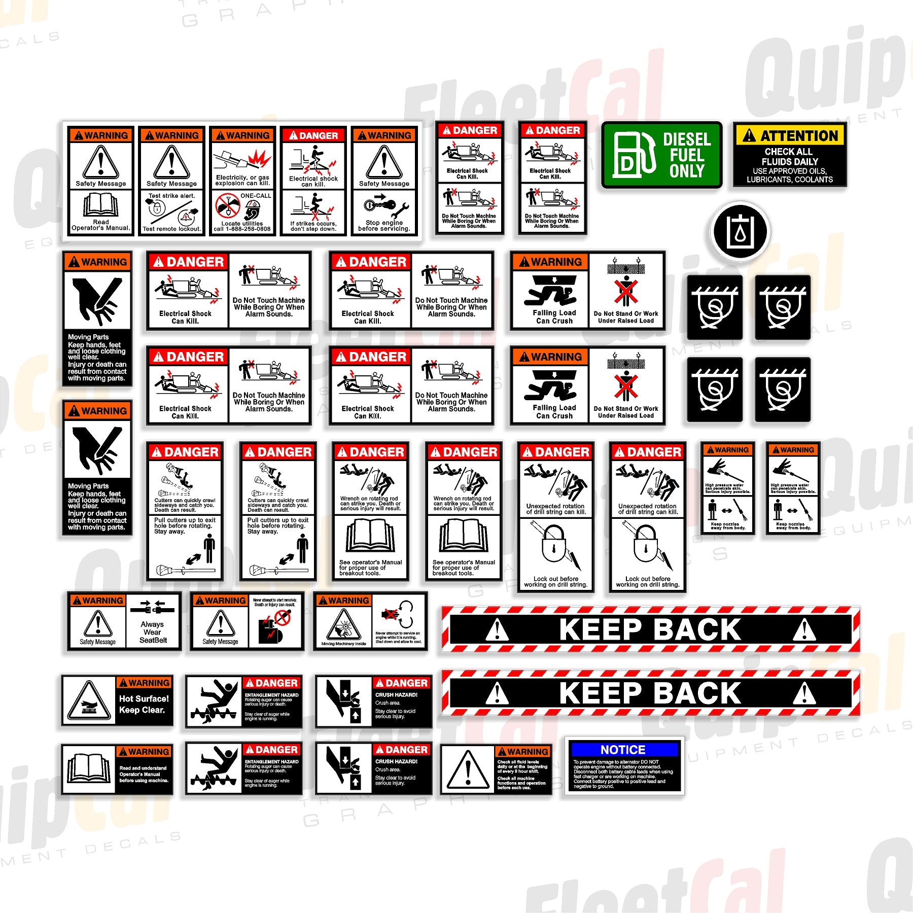 Vermeer Directional Drill Safety and Warning Decal Set – Truck and ...