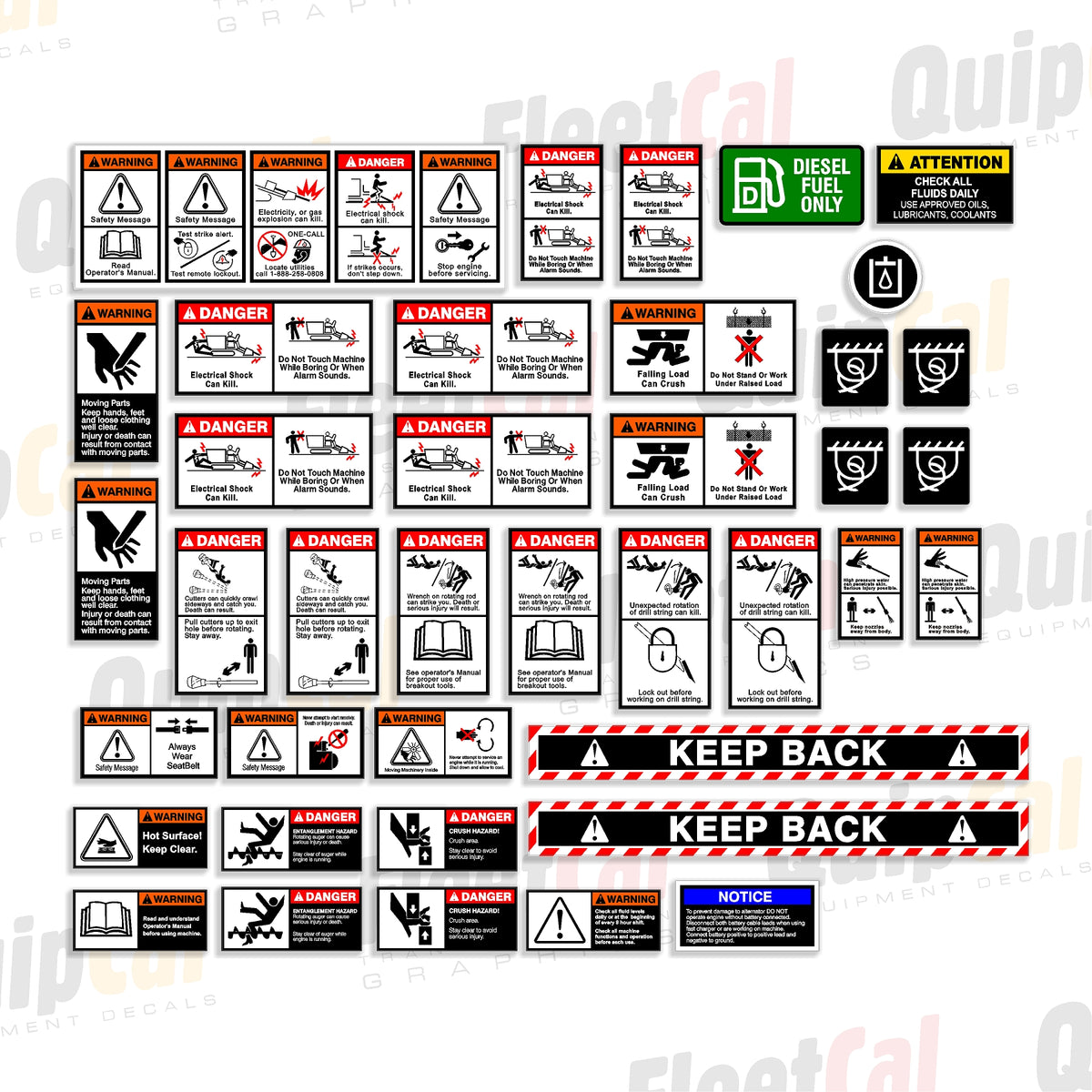 Ivms Fittedwarning Sticker Vermeer Directional Drill Safety and Warning Decal Set – Truck and ...