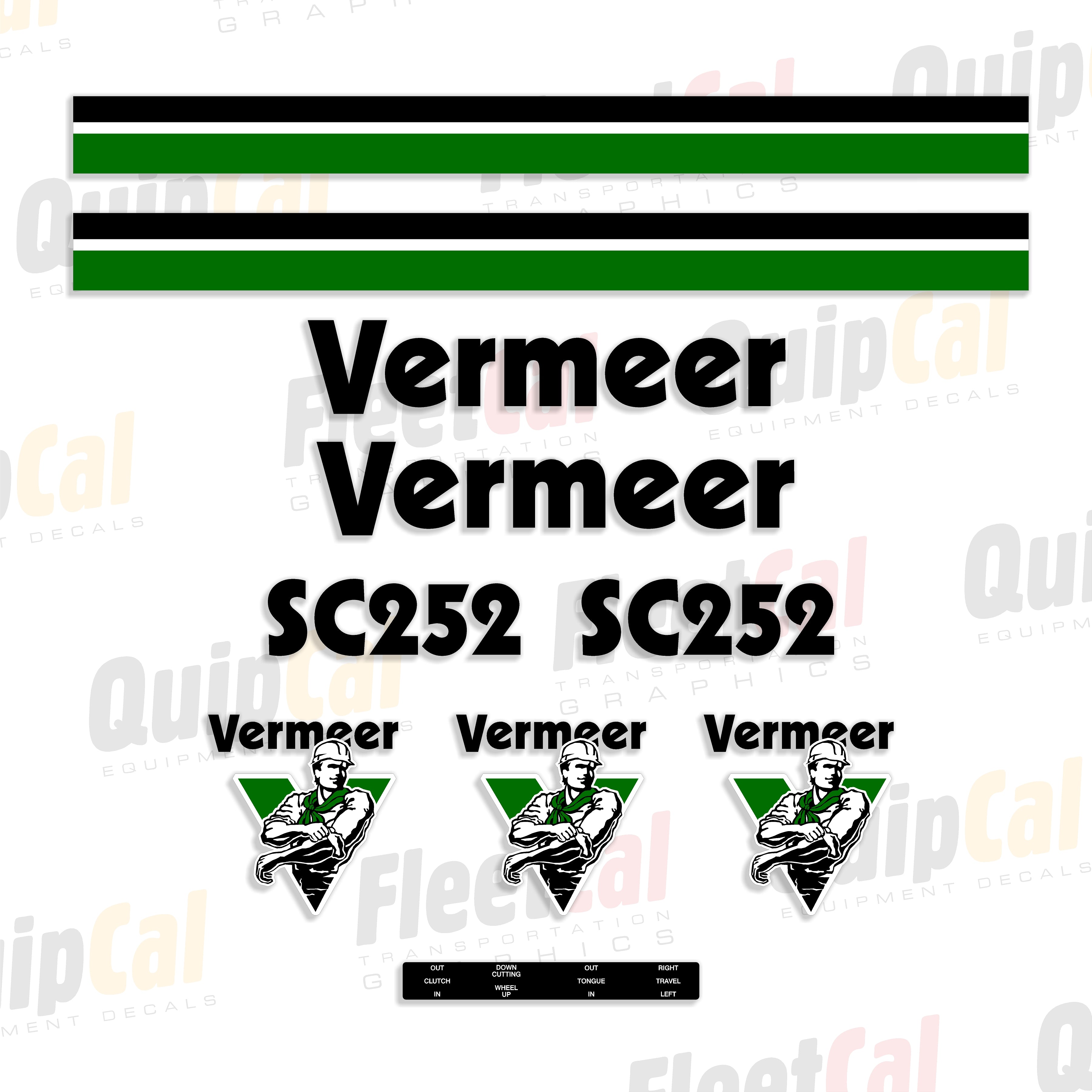 Vermeer SC252 Stump Grinder Early Model Marking Decal Set – Truck and ...