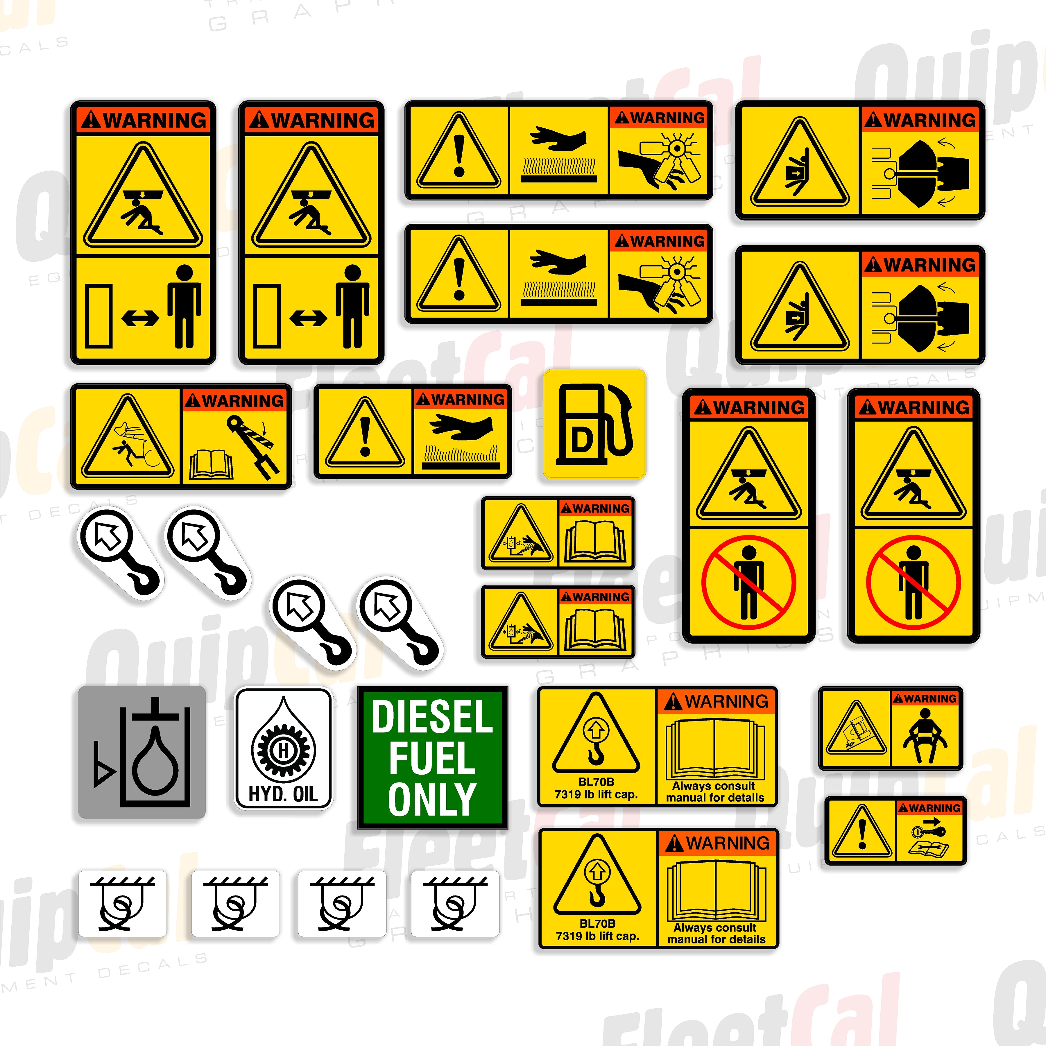 Volvo Backhoe Safety Decal Set – Truck and Equipment Decals