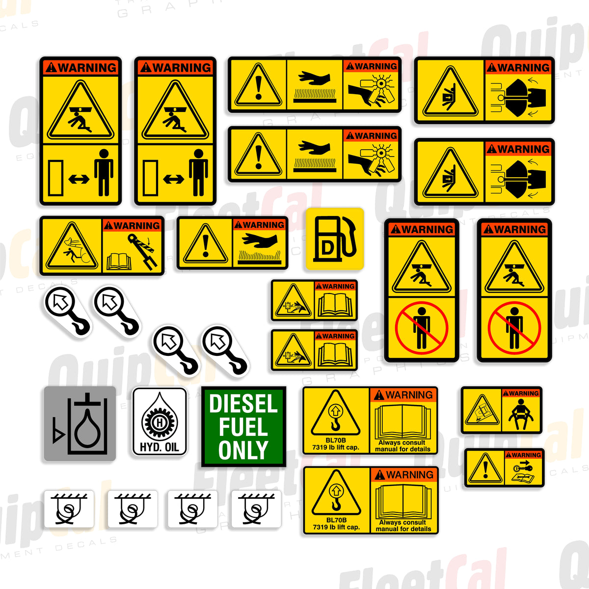 Backhoe Signage Volvo Backhoe Safety Decal Set – Truck and Equipment Decals