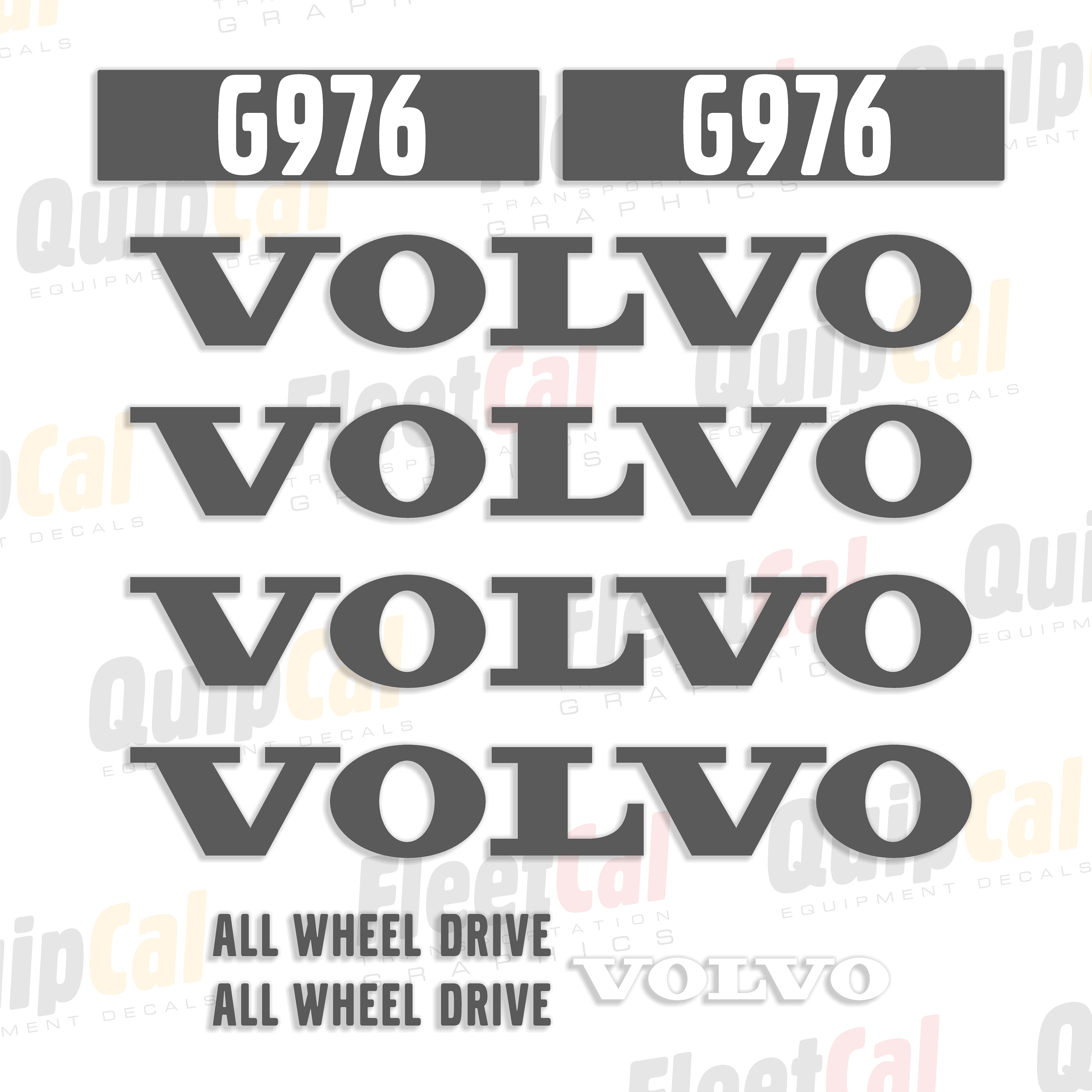 G976 Volvo G976 Grader Marking Decal Set – Truck and Equipment Decals