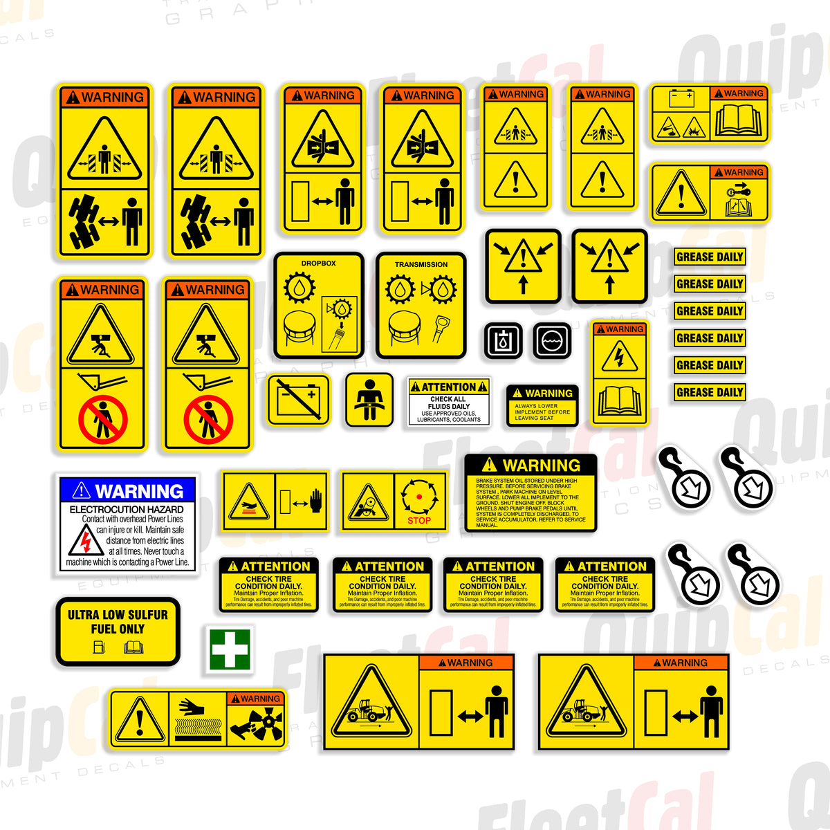 Highloader Stickers Volvo Large Wheel Loader Safety Decal Set – Truck and Equipment Decals