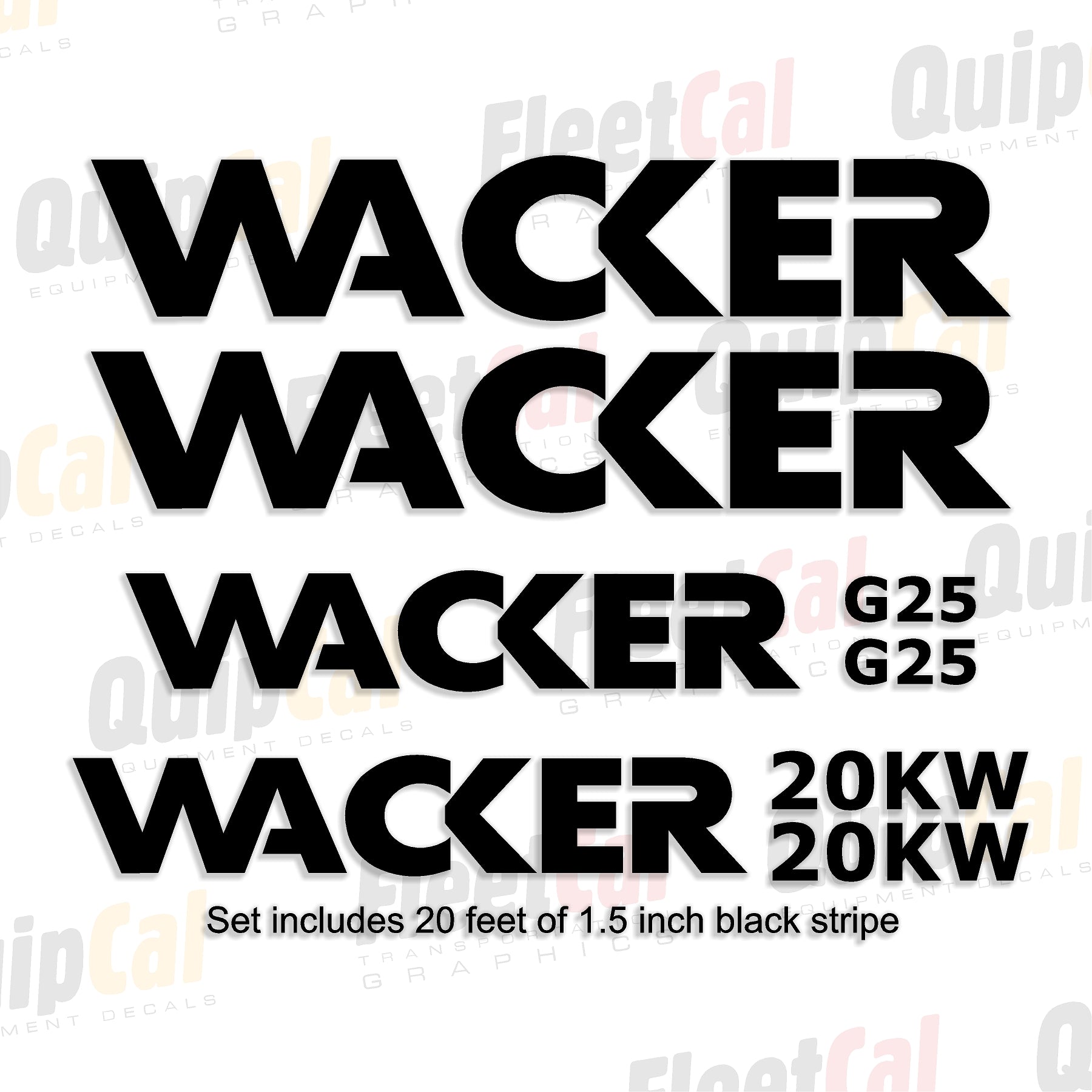 Wacker G25 20KW Generator Marking Decal Set – Truck and Equipment Decals