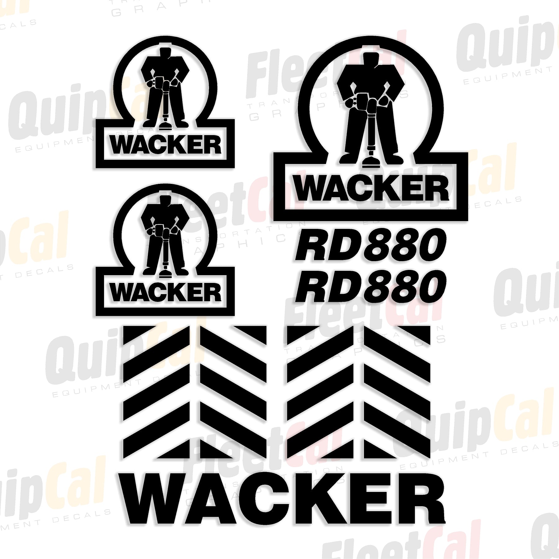 Wacker RD880V Double Drum Roller Marking Decal Set – Truck and ...