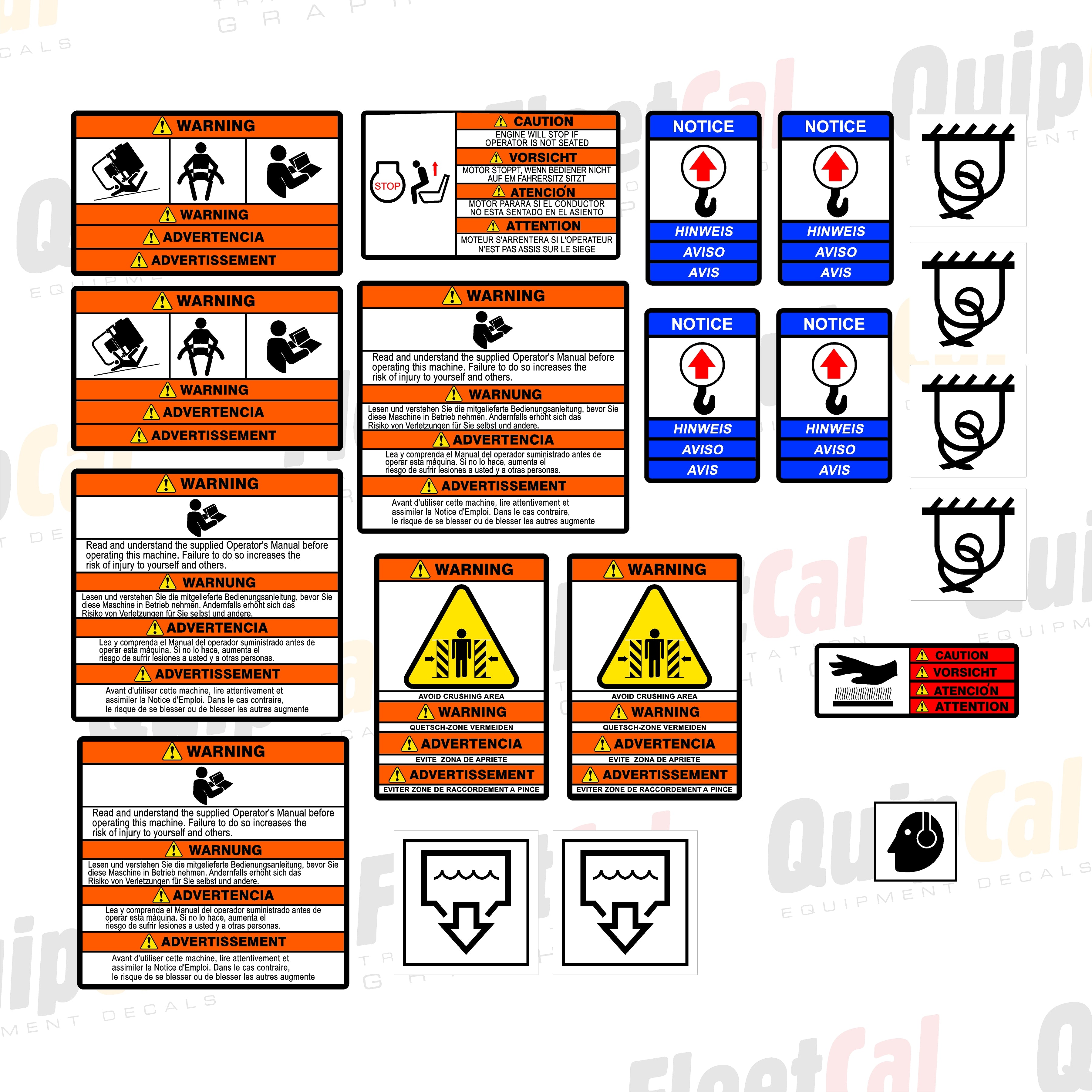 Wacker Neuson Roller Compactor Safety Decal Set – Truck and Equipment ...