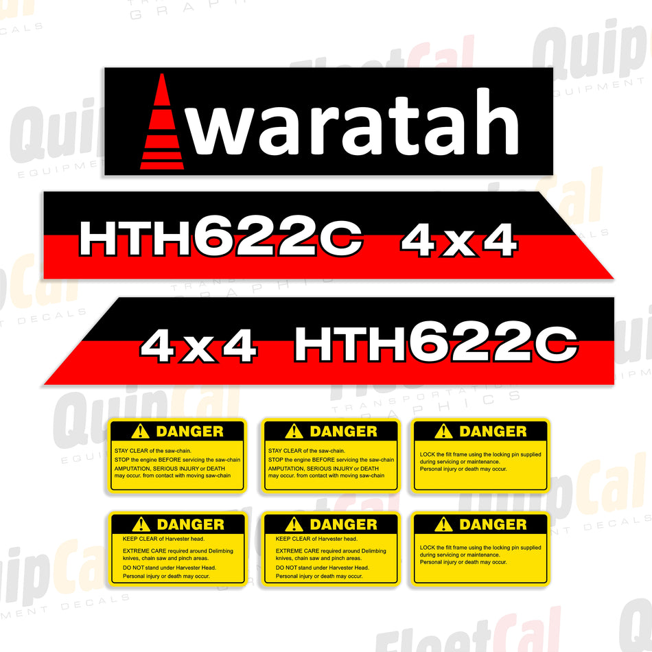 Waratah HTH622C Harvester Processor Head Decal Set
