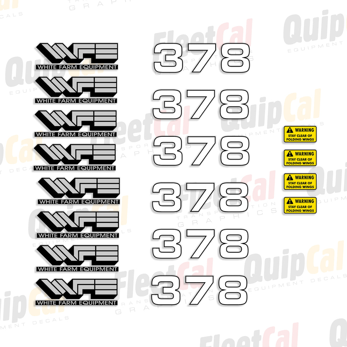 White 378 Row Crop Field Cultivator Decal Set – Truck and Equipment Decals