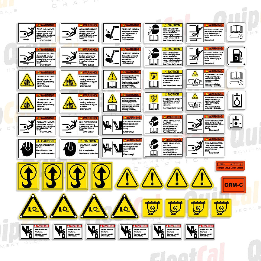 Safety Lettering Design Wirtgen Soil Stabilizer Safety Decal Set – Truck and Equipment Decals