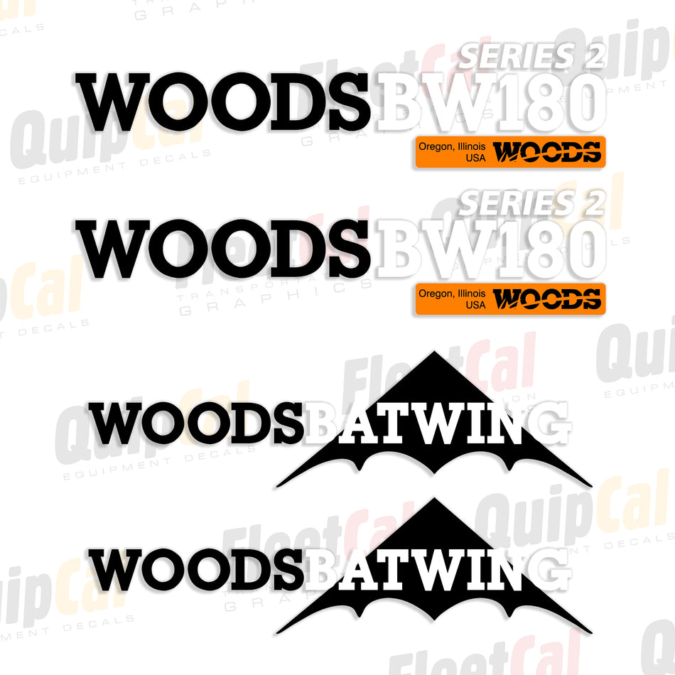 Woods BW180 Series 2 Batwing Mower Decal Set