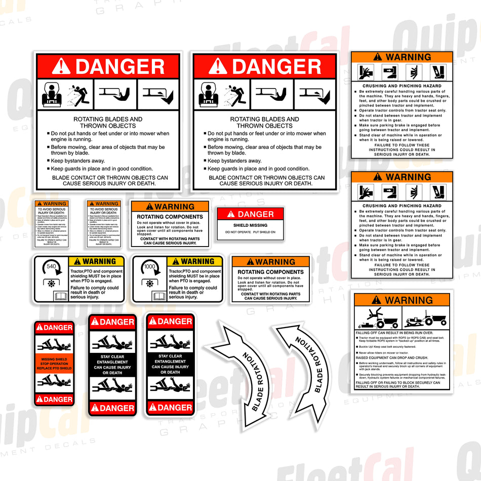 Woods, Brush Hog, and Other Rotary Mower Decals