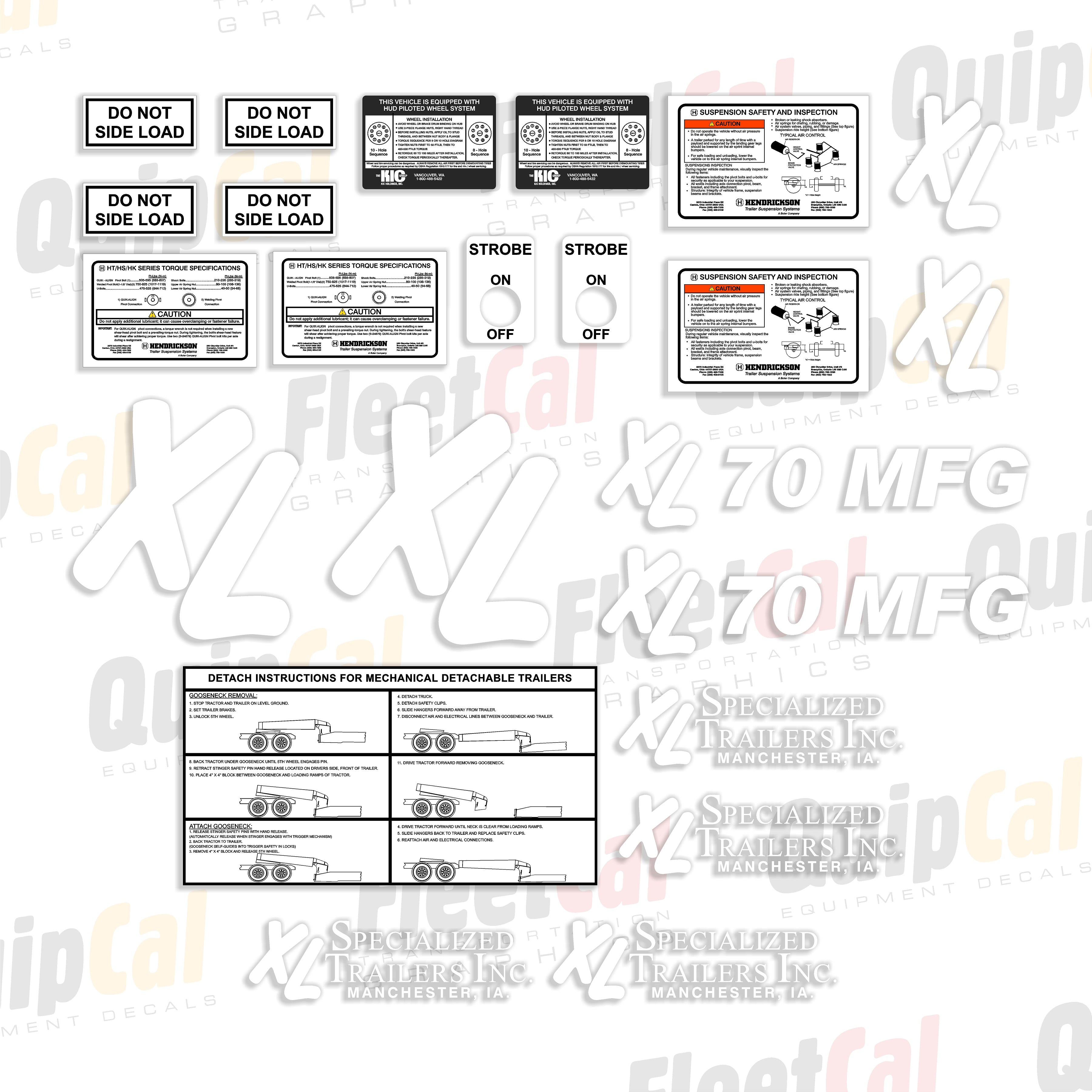 XL Specialized Trailer Decals